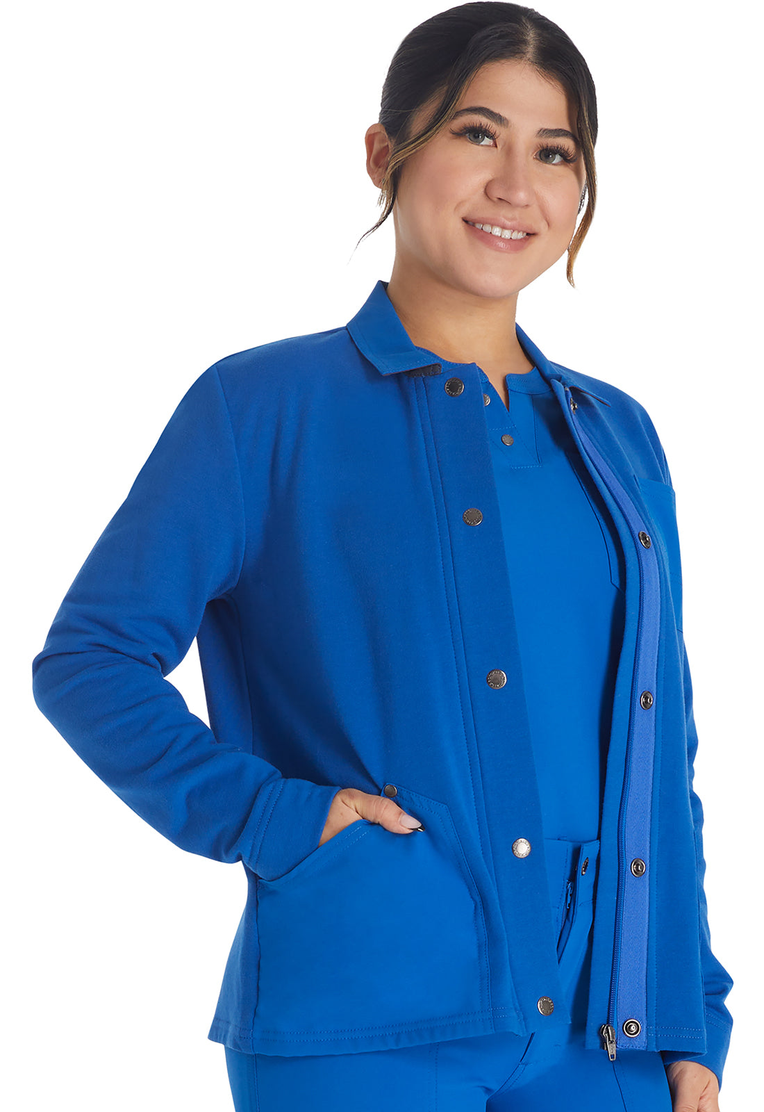 Women's Zip Front Fleece Jacket - Royal